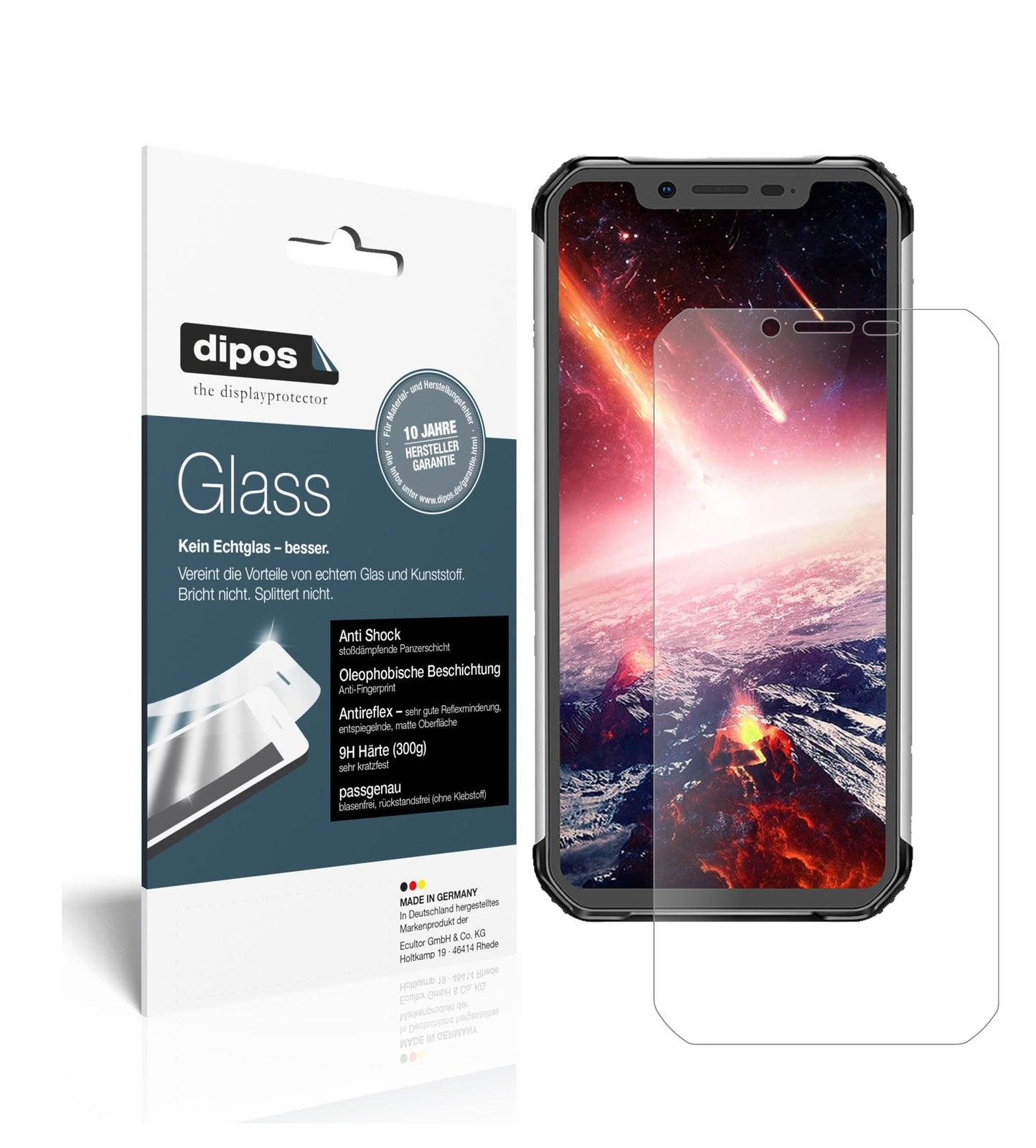 Matte Displayschutzfolie von dipos passend für Blackview BV9600 Pro, 9H kratzfest und blasenfrei montiert