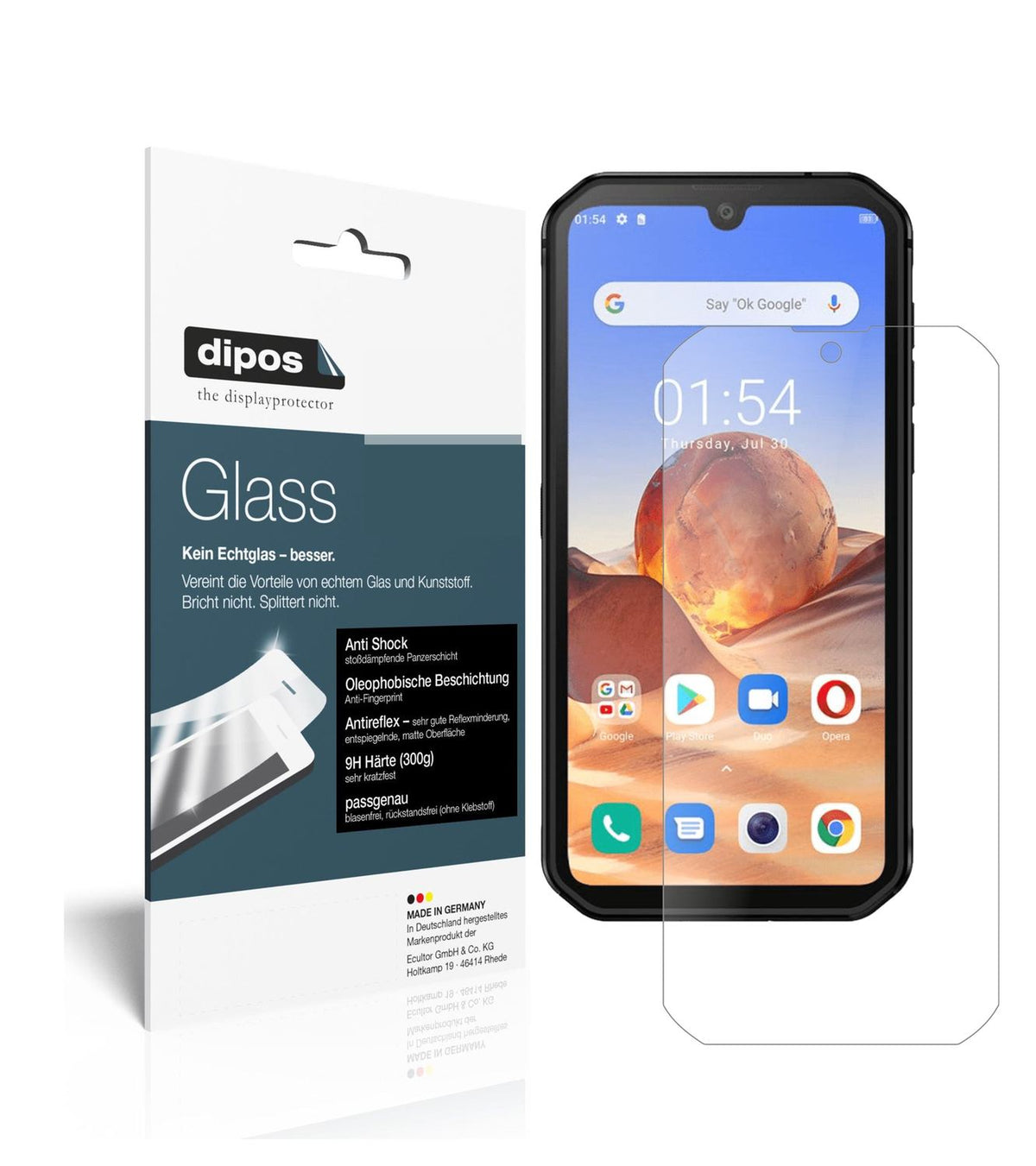 Matte Displayschutzfolie von dipos passend für Blackview BV9900 Pro, 9H kratzfest und blasenfrei montiert