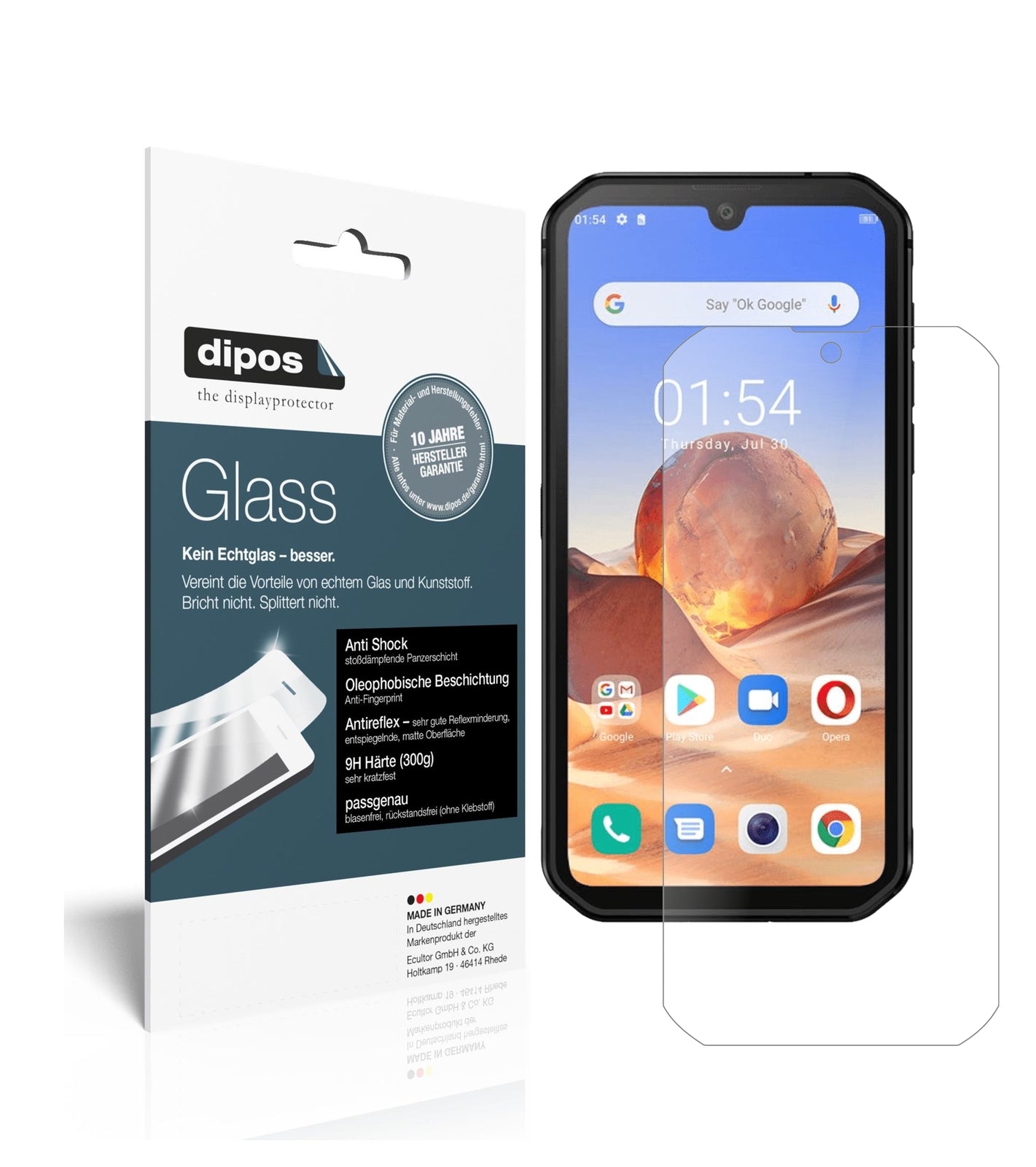 Matte Displayschutzfolie von dipos passend für Blackview BV9900E, 9H kratzfest und blasenfrei montiert