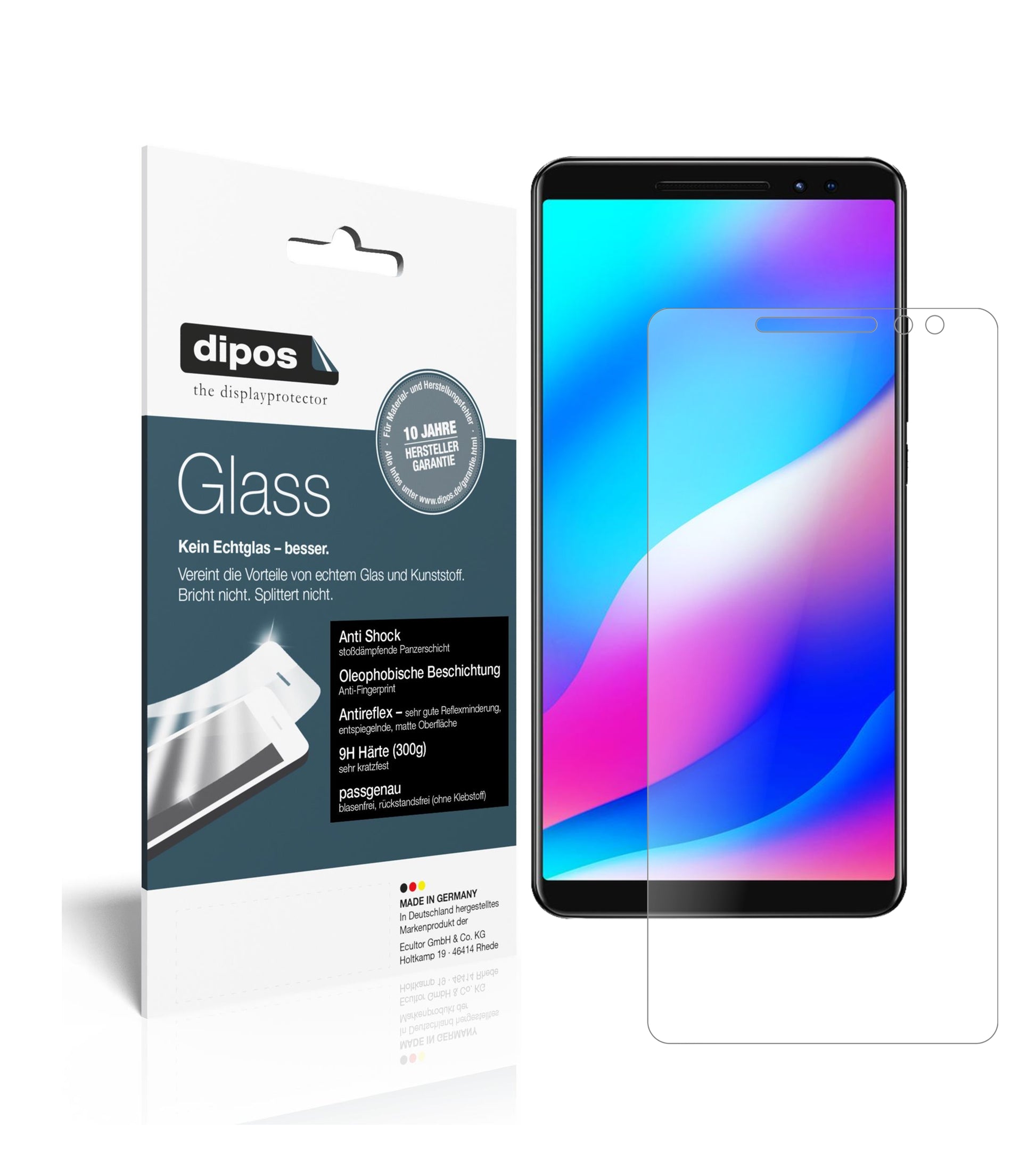 Matte Displayschutzfolie von dipos passend für Blackview Max 1, 9H kratzfest und blasenfrei montiert