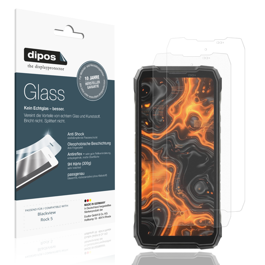 Matte Displayschutzfolie von dipos passend für Blackview Rock 5, 9H kratzfest und blasenfrei montiert