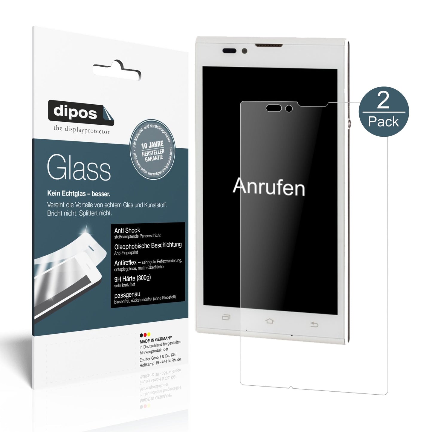 Matte Displayschutzfolie von dipos passend für BlindShell 2, 9H kratzfest und blasenfrei montiert