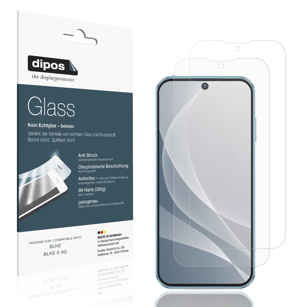 Matte Displayschutzfolie von dipos passend für BLKE BLKE S 4G, 9H kratzfest und blasenfrei montiert