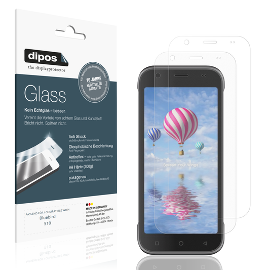 Matte Displayschutzfolie von dipos passend für Bluebird S10, 9H kratzfest und blasenfrei montiert