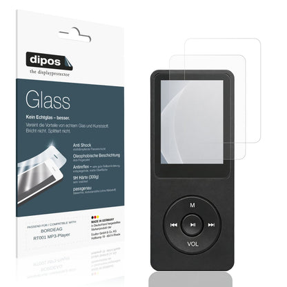 Matte Displayschutzfolie von dipos passend für BORDEAG RT001 MP3-Player, 9H kratzfest und blasenfrei montiert
