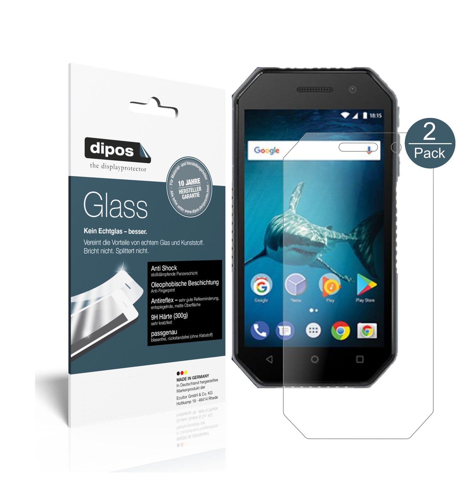Matte Displayschutzfolie von dipos passend für BQ Mobile 4077 Shark Mini, 9H kratzfest und blasenfrei montiert