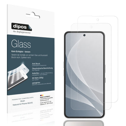 Matte Displayschutzfolie von dipos passend für Brain Natural AI Phone BGX5, 9H kratzfest und blasenfrei montiert
