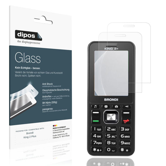Matte Displayschutzfolie von dipos passend für Brondi King 2 Plus, 9H kratzfest und blasenfrei montiert