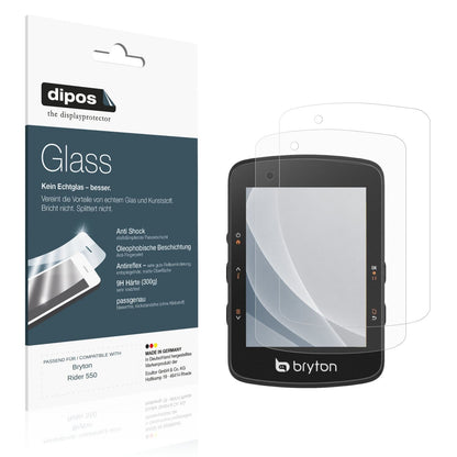 Matte Displayschutzfolie von dipos passend für Bryton Rider 550, 9H kratzfest und blasenfrei montiert