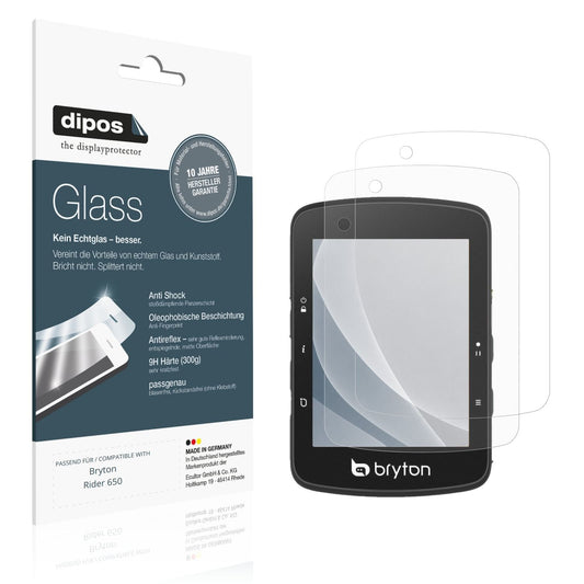 Matte Displayschutzfolie von dipos passend für Bryton Rider 650, 9H kratzfest und blasenfrei montiert