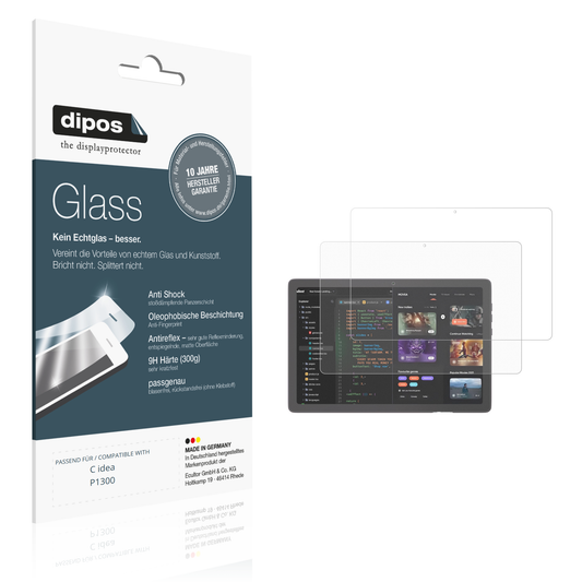 Matte Displayschutzfolie von dipos passend für C idea P1300, 9H kratzfest und blasenfrei montiert