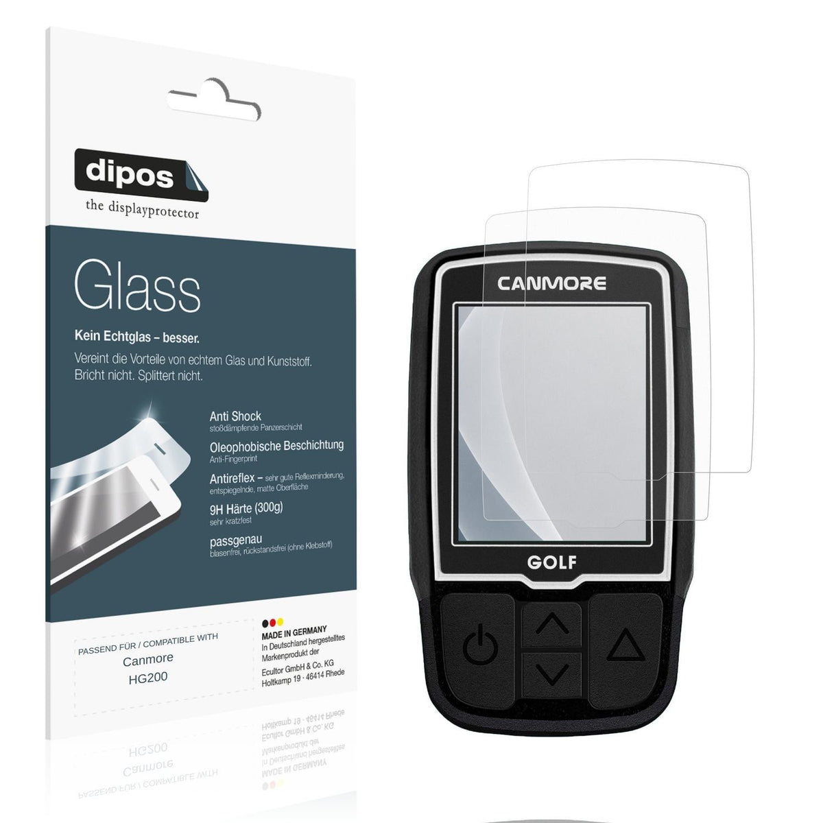 Matte Displayschutzfolie von dipos passend für Canmore HG200, 9H kratzfest und blasenfrei montiert
