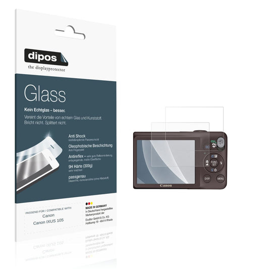 Matte Displayschutzfolie von dipos passend für Canon Canon IXUS 105, 9H kratzfest und blasenfrei montiert