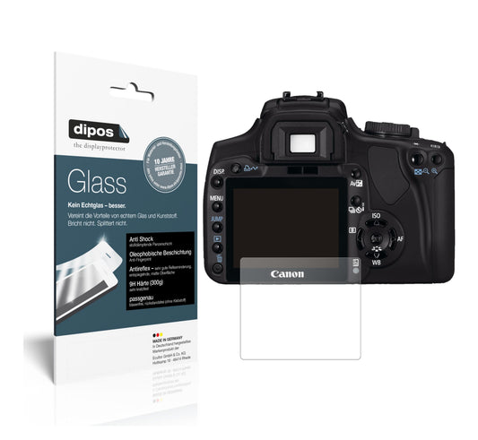 Matte Displayschutzfolie von dipos passend für Canon EOS 400D, 9H kratzfest und blasenfrei montiert