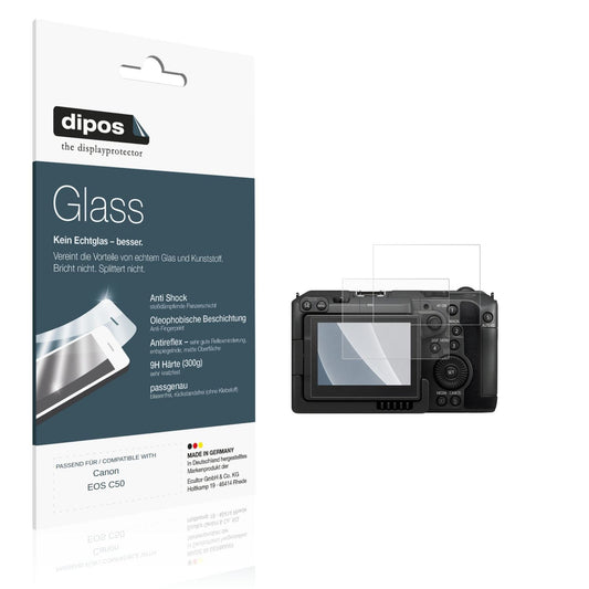 Matte Displayschutzfolie von dipos passend für Canon EOS C50, 9H kratzfest und blasenfrei montiert