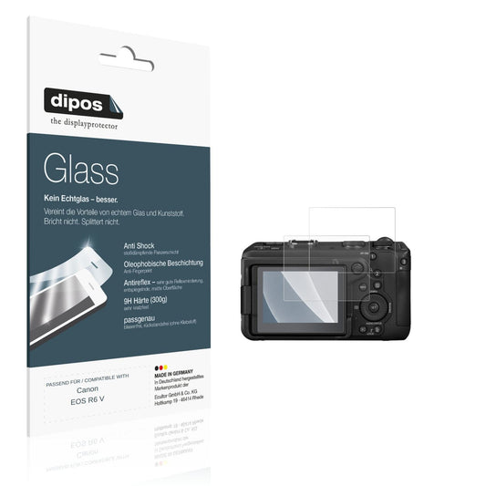 Matte Displayschutzfolie von dipos passend für Canon EOS R6 V, 9H kratzfest und blasenfrei montiert