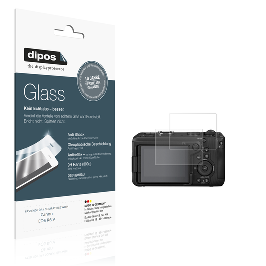 Matte Displayschutzfolie von dipos passend für Canon EOS R6 V, 9H kratzfest und blasenfrei montiert