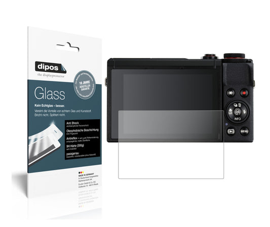 Matte Displayschutzfolie von dipos passend für Canon PowerShot G7X Mark III, 9H kratzfest und blasenfrei montiert