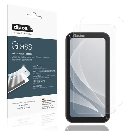 Matte Displayschutzfolie von dipos passend für Carpuride W603B 6.3 Zoll, 9H kratzfest und blasenfrei montiert