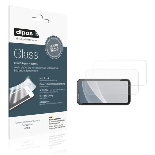 Matte Displayschutzfolie von dipos passend für Carpuride W603F, 9H kratzfest und blasenfrei montiert