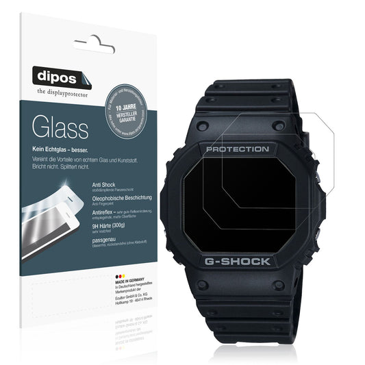Matte Displayschutzfolie von dipos passend für Casio G-Shock DW-5000U, 9H kratzfest und blasenfrei montiert