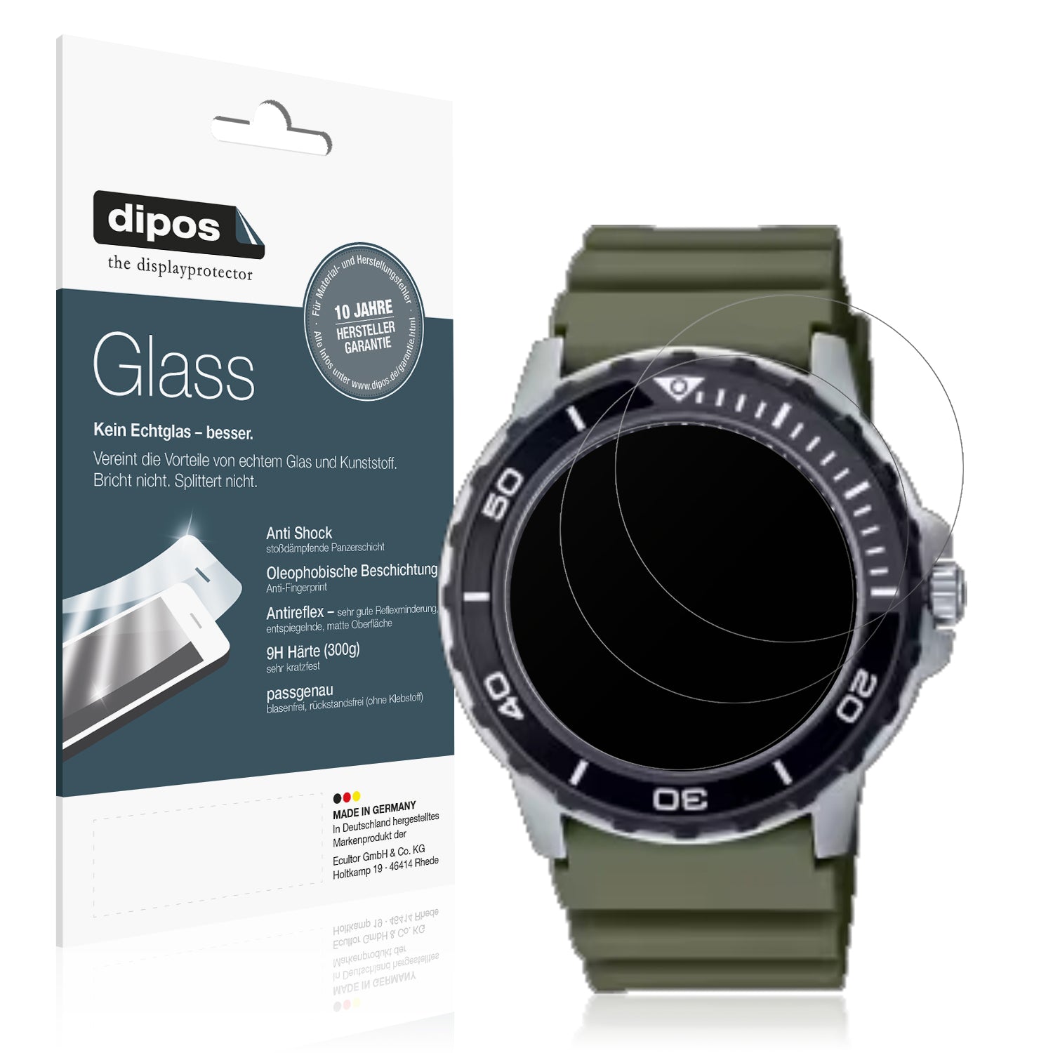 Matte Displayschutzfolie von dipos passend für Casio MTD-125D, 9H kratzfest und blasenfrei montiert