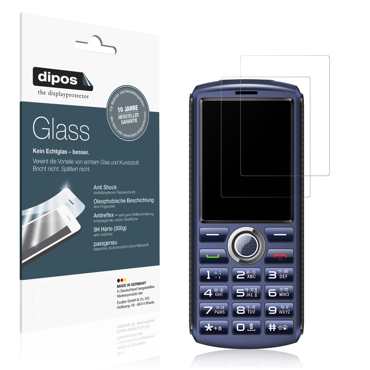 Matte Displayschutzfolie von dipos passend für Cellecor D4 Plus, 9H kratzfest und blasenfrei montiert