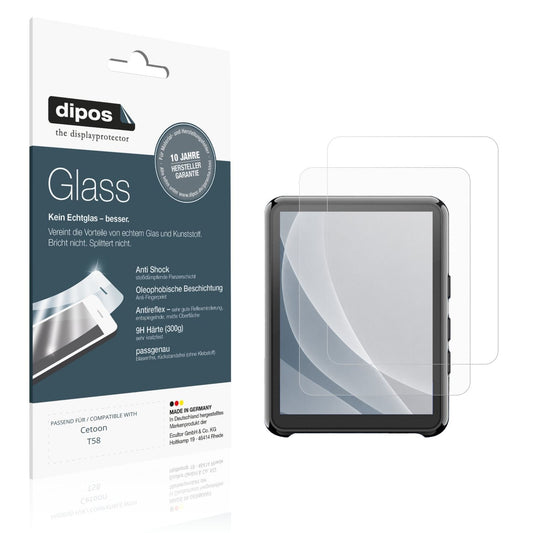 Matte Displayschutzfolie von dipos passend für Cetoon T58, 9H kratzfest und blasenfrei montiert