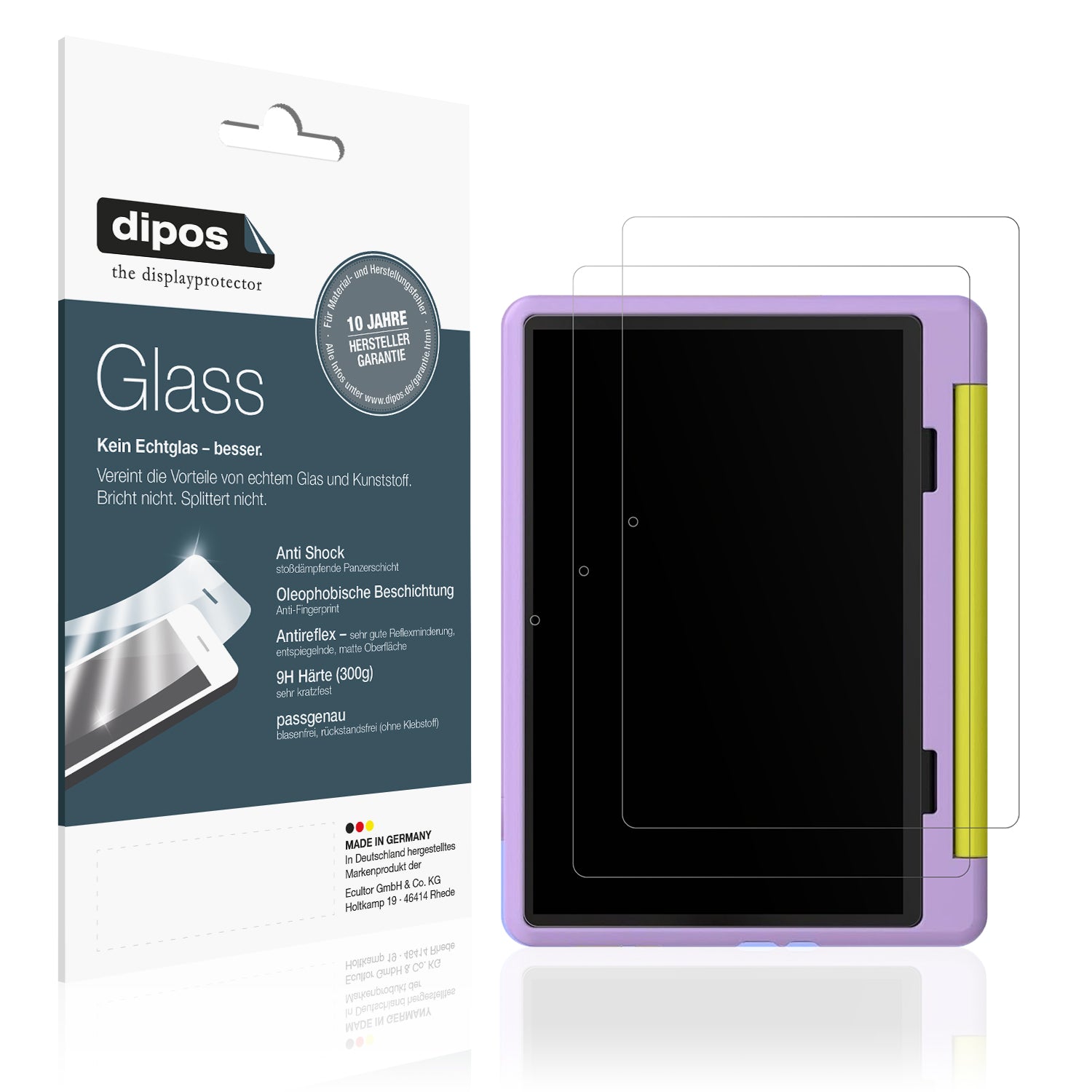 Matte Displayschutzfolie von dipos passend für Cheerjoy Kinder Tablet 10 Zoll, 9H kratzfest und blasenfrei montiert