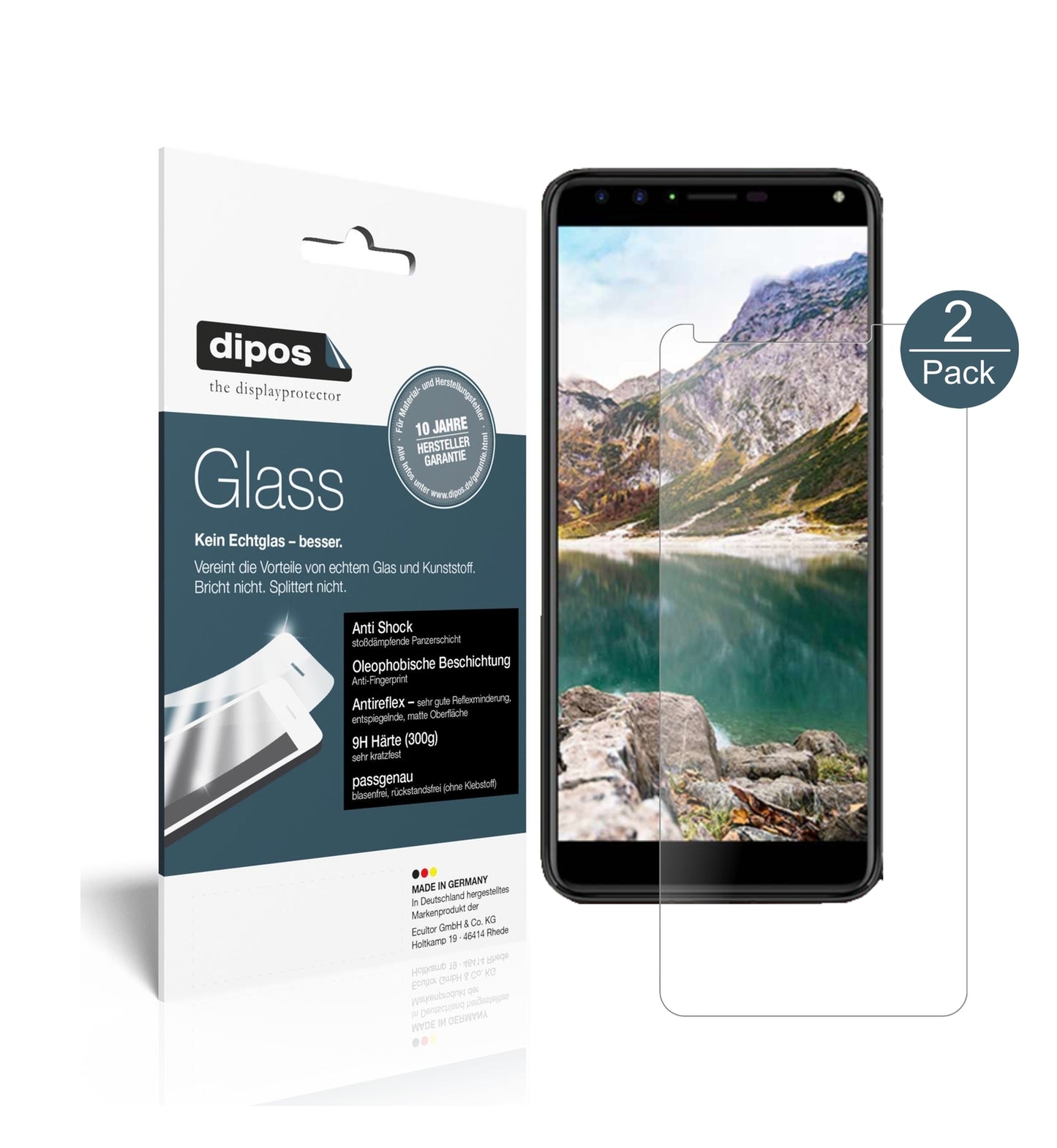 Matte Displayschutzfolie von dipos passend für Cherry Mobile Flare S6 Plus, 9H kratzfest und blasenfrei montiert