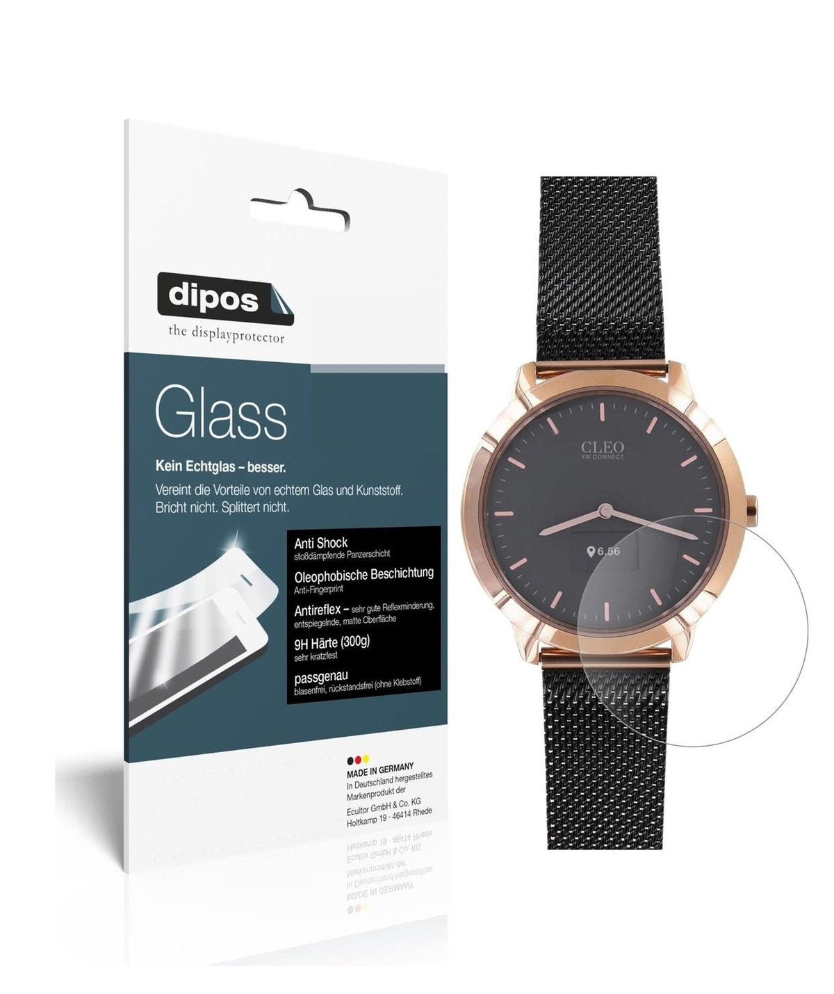 Matte Displayschutzfolie von dipos passend für Cleo XW Connect, 9H kratzfest und blasenfrei montiert