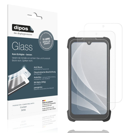 Matte Displayschutzfolie von dipos passend für Conker SX56, 9H kratzfest und blasenfrei montiert