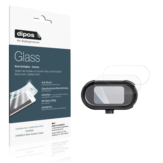 Matte Displayschutzfolie von dipos passend für Cossify HW0612 Mini Action-Cam, 9H kratzfest und blasenfrei montiert