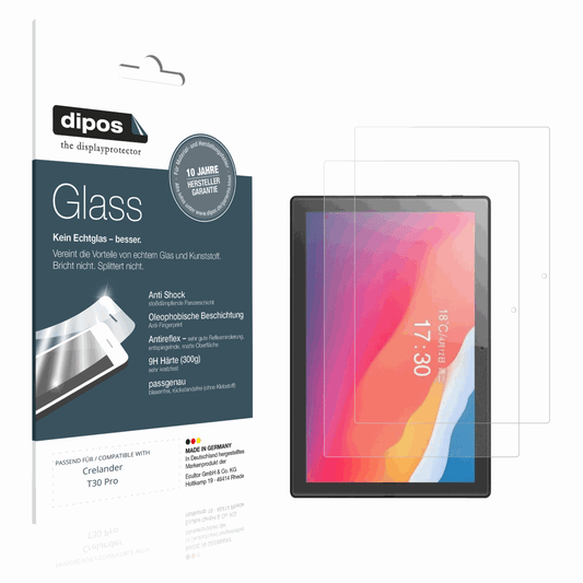 Matte Displayschutzfolie von dipos passend für Crelander T30 Pro, 9H kratzfest und blasenfrei montiert