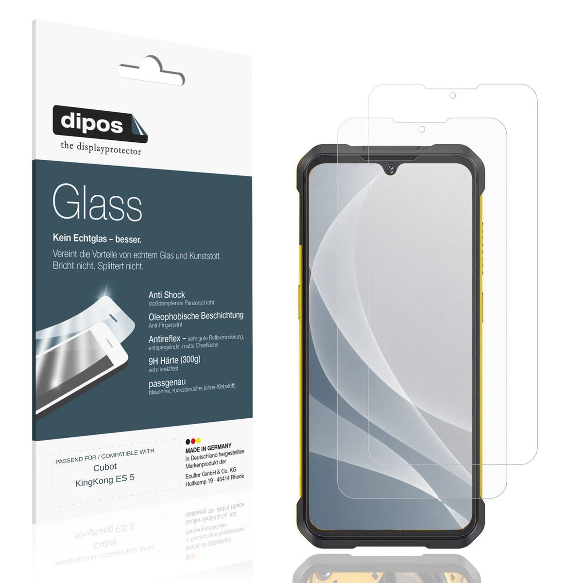 Matte Displayschutzfolie von dipos passend für Cubot KingKong ES 5, 9H kratzfest und blasenfrei montiert