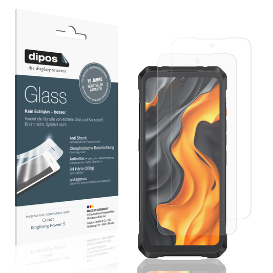 Matte Displayschutzfolie von dipos passend für Cubot KingKong Power 5, 9H kratzfest und blasenfrei montiert