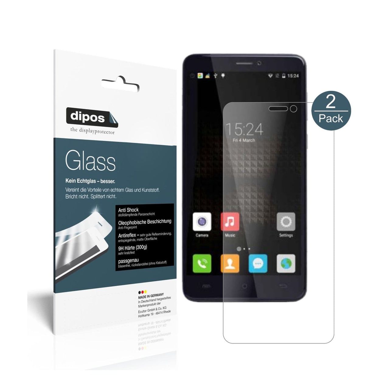 Matte Displayschutzfolie von dipos passend für Cubot Max, 9H kratzfest und blasenfrei montiert