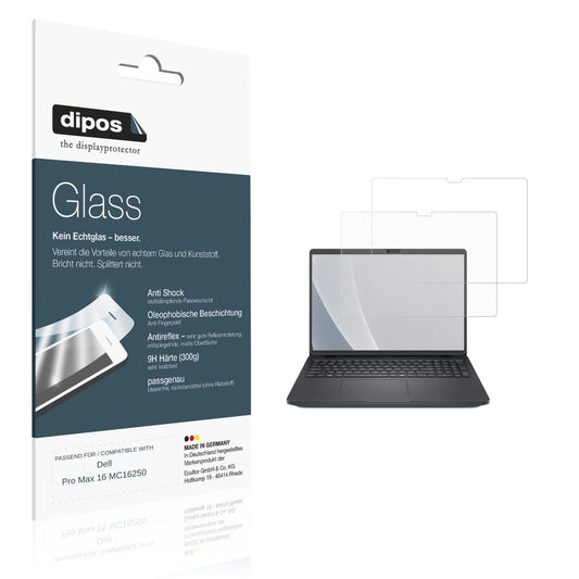 Matte Displayschutzfolie von dipos passend für Dell Pro Max 16 MC16250, 9H kratzfest und blasenfrei montiert