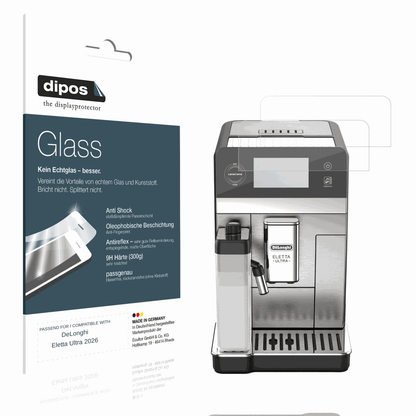 Matte Displayschutzfolie von dipos passend für DeLonghi Eletta Ultra 2026, 9H kratzfest und blasenfrei montiert