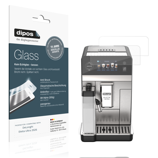 Matte Displayschutzfolie von dipos passend für DeLonghi Eletta Ultra 2026, 9H kratzfest und blasenfrei montiert