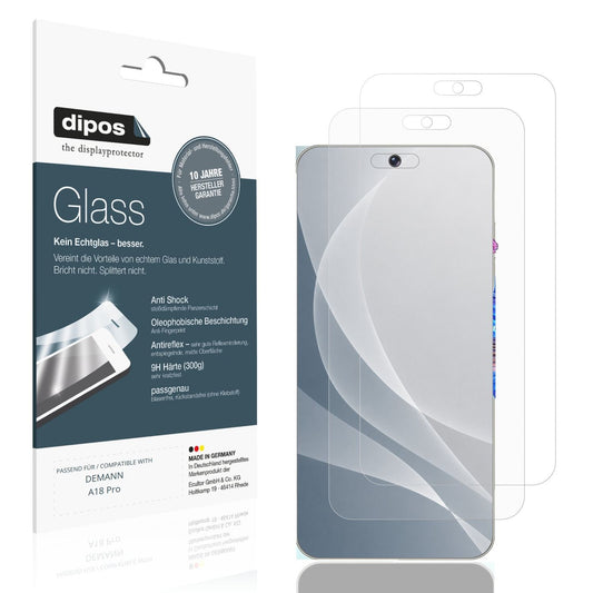 Matte Displayschutzfolie von dipos passend für DEMANN A18 Pro, 9H kratzfest und blasenfrei montiert