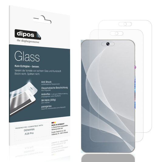 Matte Displayschutzfolie von dipos passend für DEMANN A18 Pro, 9H kratzfest und blasenfrei montiert