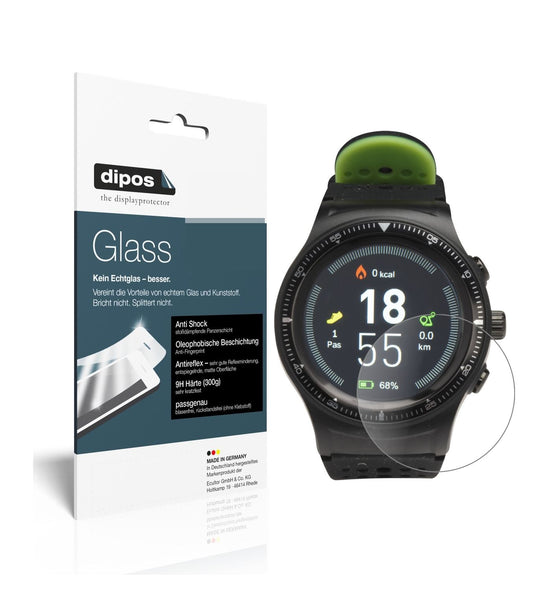 Matte Displayschutzfolie von dipos passend für DENVER SW-500 Smartwatch, 9H kratzfest und blasenfrei montiert