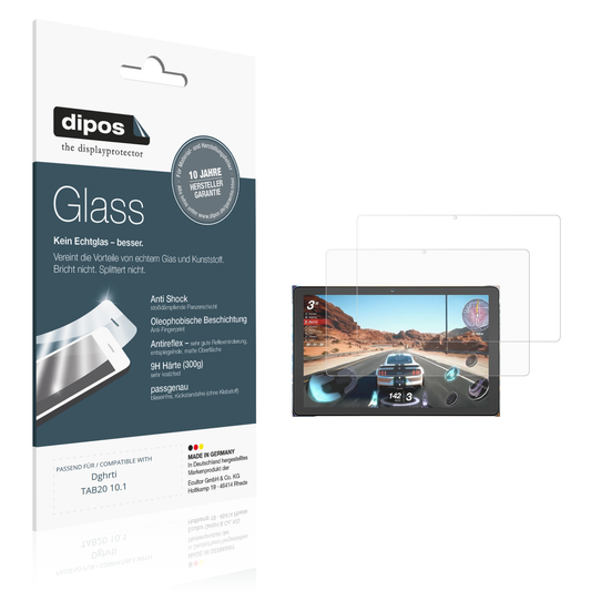 Matte Displayschutzfolie von dipos passend für Dghrti TAB20 10.1, 9H kratzfest und blasenfrei montiert