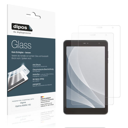 Matte Displayschutzfolie von dipos passend für Digma Optima 8305C 4G, 9H kratzfest und blasenfrei montiert