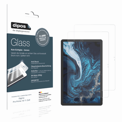 Matte Displayschutzfolie von dipos passend für Digma Pro Prime 18 11 Zoll, 9H kratzfest und blasenfrei montiert