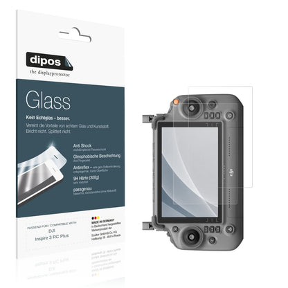 Matte Displayschutzfolie von dipos passend für DJI Inspire 3 RC Plus, 9H kratzfest und blasenfrei montiert