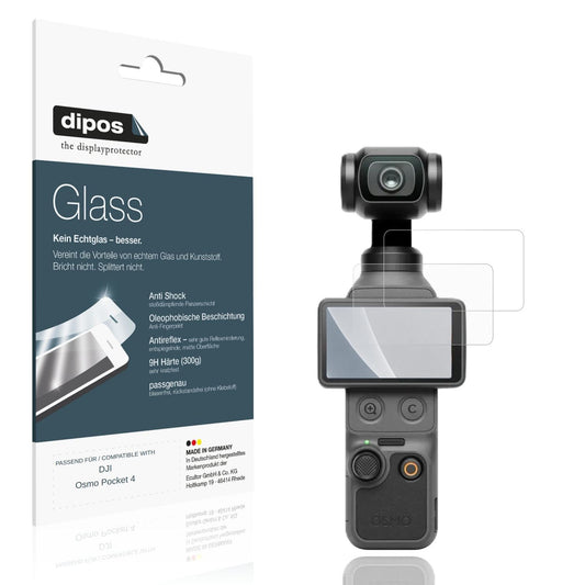 Matte Displayschutzfolie von dipos passend für DJI Osmo Pocket 4, 9H kratzfest und blasenfrei montiert