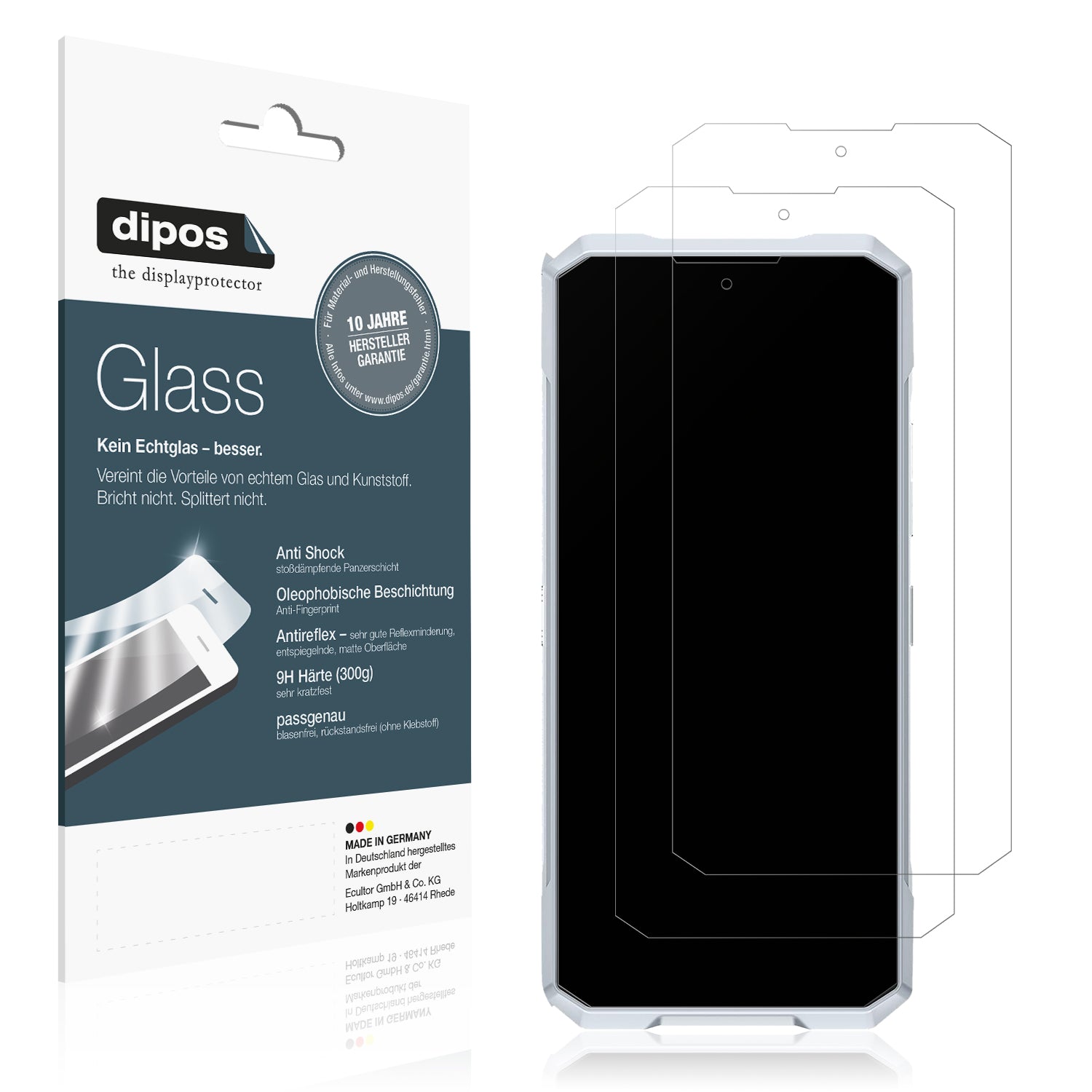 Matte Displayschutzfolie von dipos passend für Doogee Blade GT 5G, 9H kratzfest und blasenfrei montiert