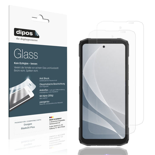 Matte Displayschutzfolie von dipos passend für Doogee Blade20 Plus, 9H kratzfest und blasenfrei montiert